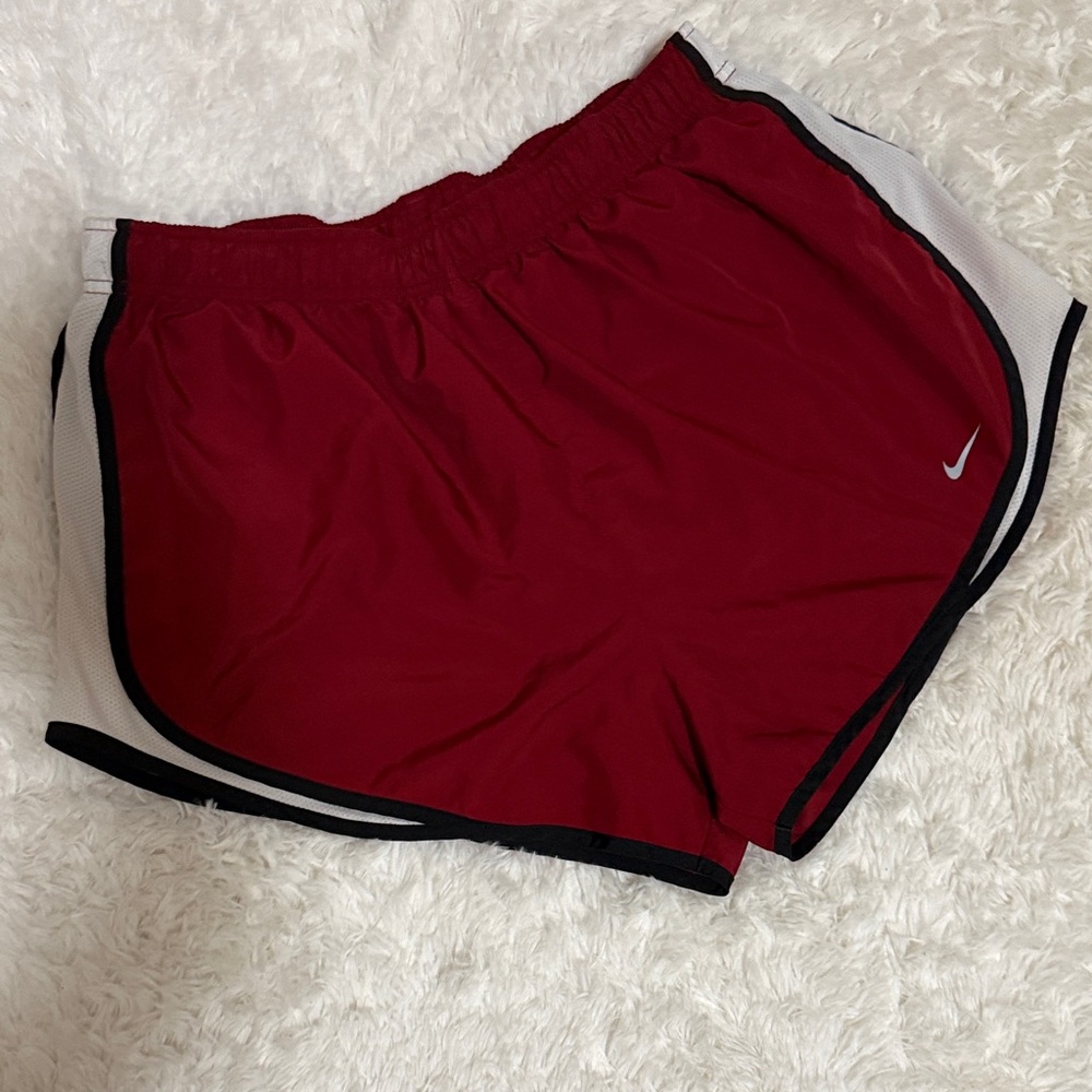 Nike Red and White Athletic Shorts